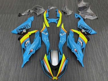 Preisgünstige Kawasaki ZX6R Motorrad Verkleidung 2013-2018 - Hellblau Gelb Orange Schwarz Silber