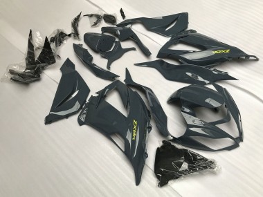Preisgünstige Kawasaki ZX6R Motorrad Verkleidung 2013-2018 - Dunkel Grau Gelb