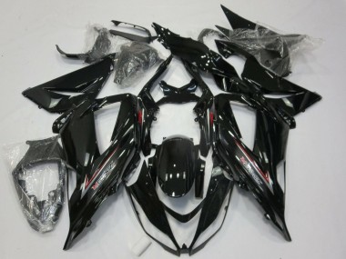 Preisgünstige Kawasaki ZX6R Motorrad Verkleidung 2013-2018 - Glanzendes Schwarz Silber Rot