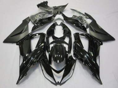 Preisgünstige Kawasaki ZX6R Motorrad Verkleidung 2013-2018 - Glanzendes Schwarz Matt Schwarz