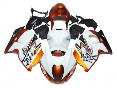 Preisgünstige Suzuki GSXR 1300 Hayabusa Motorrad Verkleidung 1996-2007 - Weiss Orange Schwarz