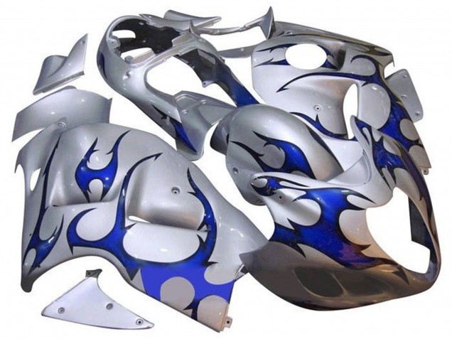Preisgünstige Suzuki GSXR 1300 Hayabusa Motorrad Verkleidung 1996-2007 - Silber Blau Tribal