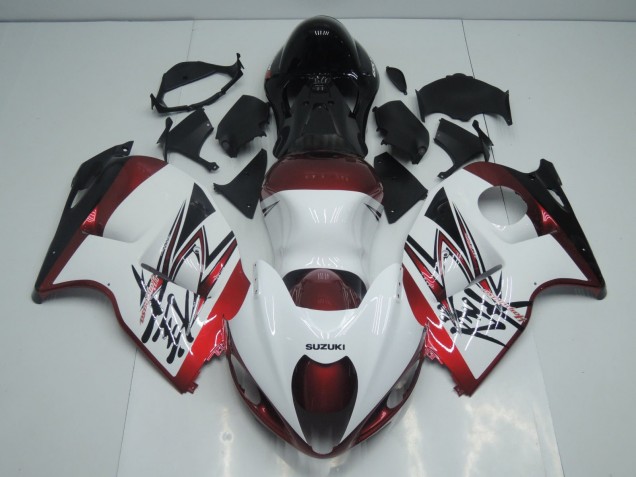 Preisgünstige Suzuki GSXR 1300 Hayabusa Motorrad Verkleidung 1996-2007 - Weiss Bonbon Rot Schwarz