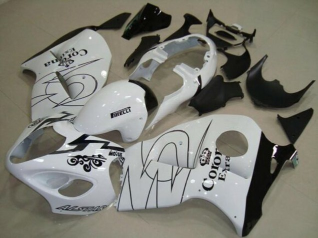 Preisgünstige Suzuki GSXR 1300 Hayabusa Motorrad Verkleidung 1996-2007 - Weiss Schwarz Corona Tribal