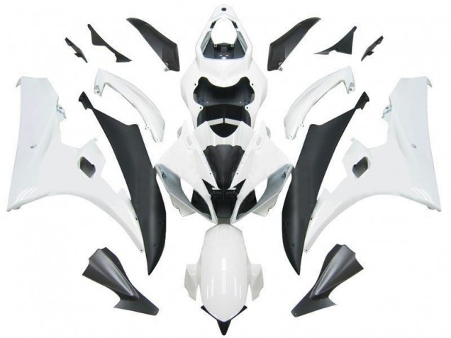 Preisgünstige Yamaha YZF R6 Motorrad Verkleidung 2006-2007 - Weiss Matt Schwarz