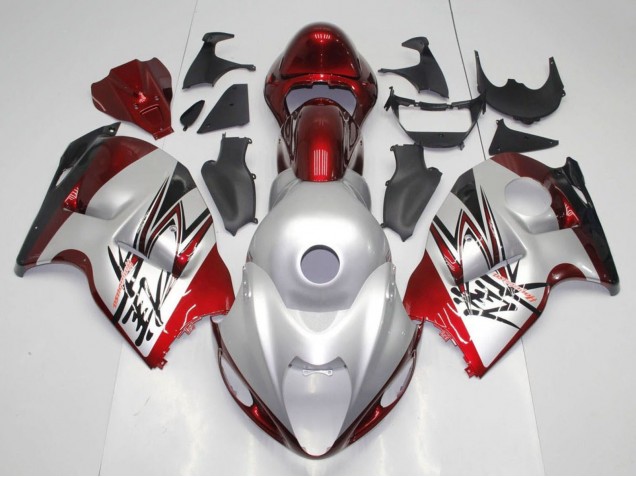 Preisgünstige Suzuki GSXR 1300 Hayabusa Motorrad Verkleidung 1996-2007 - Silber Bonbon Rot Schwarz