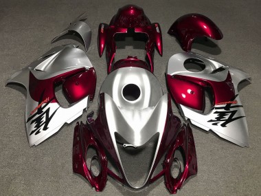 Preisgünstige Suzuki GSXR 1300 Hayabusa Motorrad Verkleidung 2008-2020 - Silber Dunkel Rot