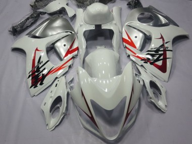 Preisgünstige Suzuki GSXR 1300 Hayabusa Motorrad Verkleidung 2008-2020 - Weiss Rot Silber