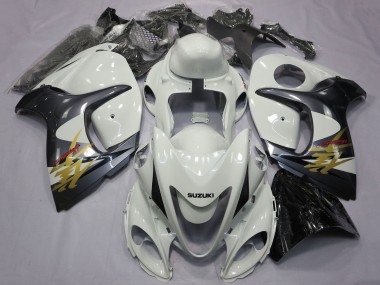 Preisgünstige Suzuki GSXR 1300 Hayabusa Motorrad Verkleidung 2008-2020 - Weiss Grau Gold Schwarz