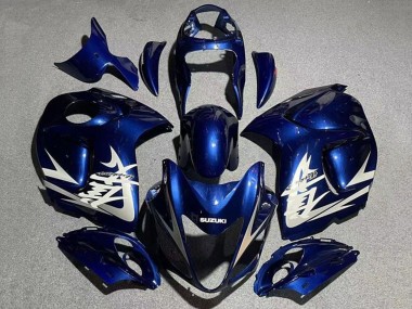 Preisgünstige Suzuki GSXR 1300 Hayabusa Motorrad Verkleidung 2008-2020 - Navy Blau Weiss Grau