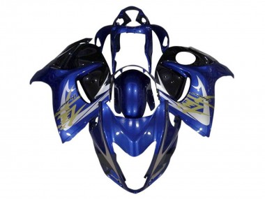 Preisgünstige Suzuki GSXR 1300 Hayabusa Motorrad Verkleidung 2008-2020 - Blau Weiss Gold