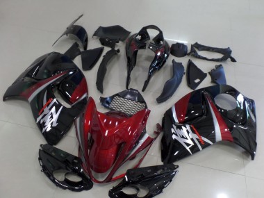 Preisgünstige Suzuki GSXR 1300 Hayabusa Motorrad Verkleidung 2008-2020 - Dunkel Rot Schwarz Silber