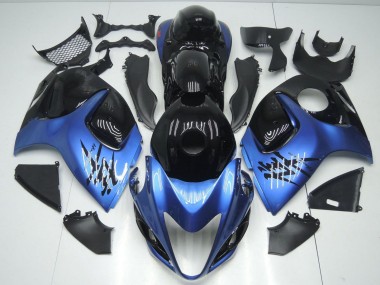 Preisgünstige Suzuki GSXR 1300 Hayabusa Motorrad Verkleidung 2008-2020 - Glanzendes Schwarz Hellblau