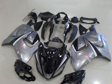 Preisgünstige Suzuki GSXR 1300 Hayabusa Motorrad Verkleidung 2008-2020 - Glanzendes Schwarz Silber Chrome