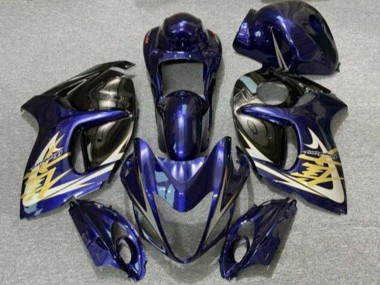 Preisgünstige Suzuki GSXR 1300 Hayabusa Motorrad Verkleidung 2008-2020 - Dunkel Blau Schwarz Gold