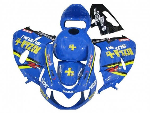 Preisgünstige Suzuki TL1000R Motorrad Verkleidung 1998-2003 - Blau Gelb Schwarz Rizla Hopper Motul