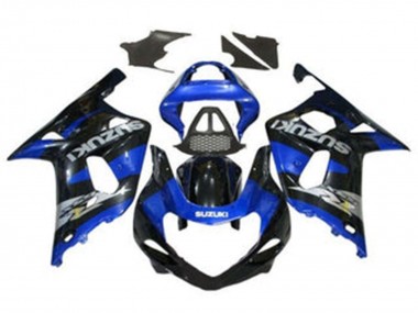 Preisgünstige Suzuki GSXR1000 Motorrad Verkleidung 2000-2002 - Blau Glanzendes Schwarz Chrome