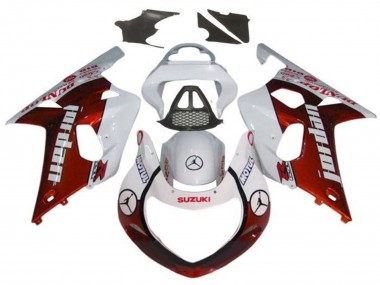 Preisgünstige Suzuki GSXR1000 Motorrad Verkleidung 2000-2002 - Weiss Rot Jordan
