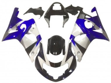 Preisgünstige Suzuki GSXR1000 Motorrad Verkleidung 2000-2002 - Silber Blau Glanzendes Schwarz