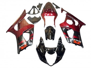 Preisgünstige Suzuki GSXR 1000 Motorrad Verkleidung 2003-2004 - Rot Glanzendes Schwarz
