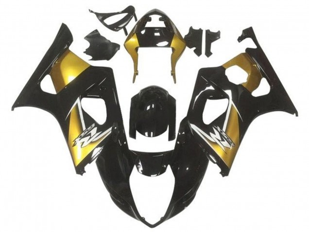 Preisgünstige Suzuki GSXR 1000 Motorrad Verkleidung 2003-2004 - Gold Glanzendes Schwarz