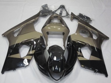 Preisgünstige Suzuki GSXR 1000 Motorrad Verkleidung 2003-2004 - Glanzendes Schwarz Taupe Braun