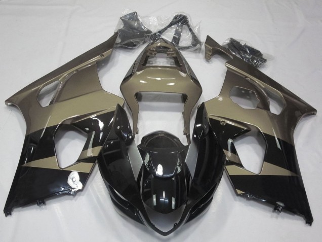 Preisgünstige Suzuki GSXR 1000 Motorrad Verkleidung 2003-2004 - Glanzendes Schwarz Taupe Braun