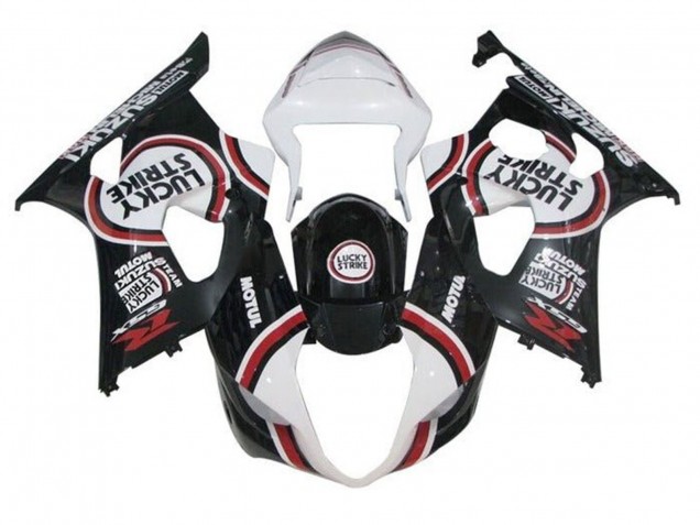 Preisgünstige Suzuki GSXR 1000 Motorrad Verkleidung 2003-2004 - Weiss Schwarz Rot Lucky Strike