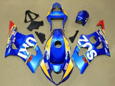 Preisgünstige Suzuki GSXR 1000 Motorrad Verkleidung 2003-2004 - Blau Gelb Rot Weiss Motul