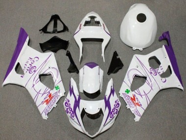 Preisgünstige Suzuki GSXR 1000 Motorrad Verkleidung 2003-2004 - Weiss Lila Corona Alstare