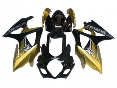 Preisgünstige Suzuki GSXR 1000 Motorrad Verkleidung 2005-2006 - Schwarzes Gold Silber