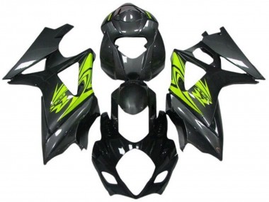 Preisgünstige Suzuki GSXR 1000 Motorrad Verkleidung 2005-2006 - Schwarz Grau Neon Gelb