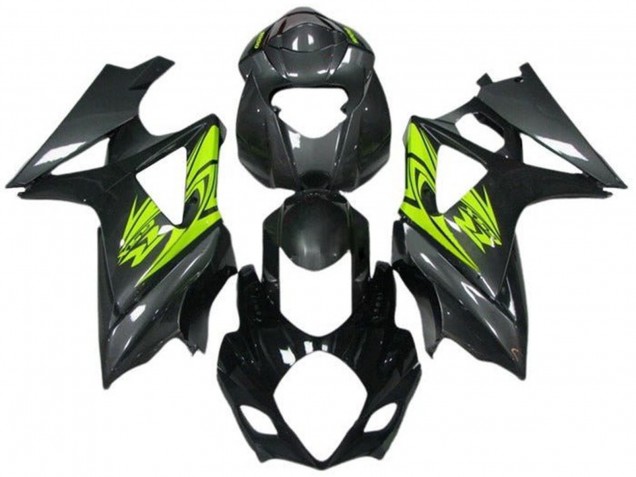 Preisgünstige Suzuki GSXR 1000 Motorrad Verkleidung 2005-2006 - Schwarz Grau Neon Gelb