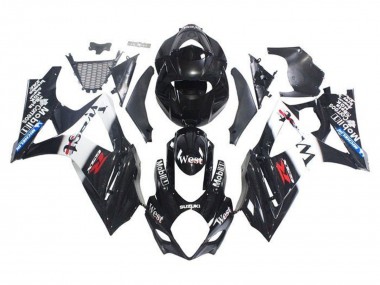Preisgünstige Suzuki GSXR 1000 Motorrad Verkleidung 2005-2006 - Glanzendes Schwarz Weiss West