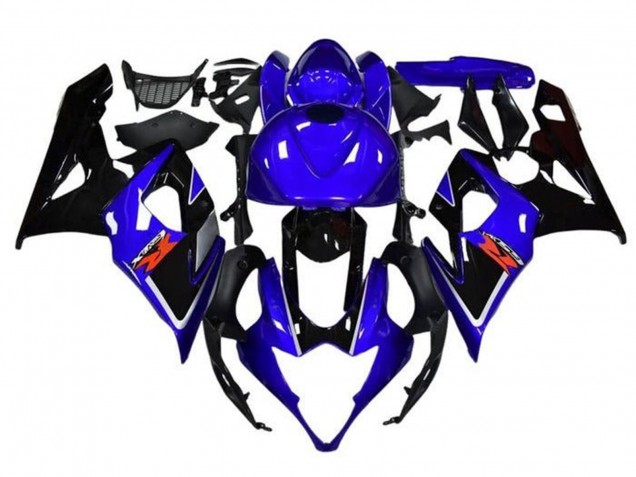 Preisgünstige Suzuki GSXR 1000 Motorrad Verkleidung 2005-2006 - Blau Schwarz Weiss Streifen