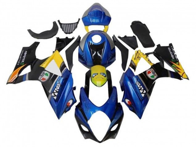 Preisgünstige Suzuki GSXR 1000 Motorrad Verkleidung 2005-2006 - Blau Gelb Schwarz Hai