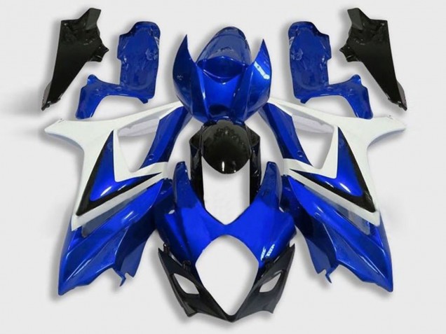 Preisgünstige Suzuki GSXR 1000 Motorrad Verkleidung 2005-2006 - Weiss Blau Schwarz