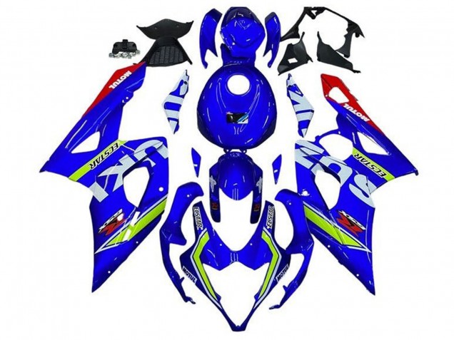 Preisgünstige Suzuki GSXR 1000 Motorrad Verkleidung 2005-2006 - Blau Grun Weiss Rot