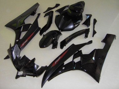 Preisgünstige Yamaha YZF R6 Motorrad Verkleidung 2006-2007 - Glanzendes Schwarz Matt Schwarz Rot OEM Stil