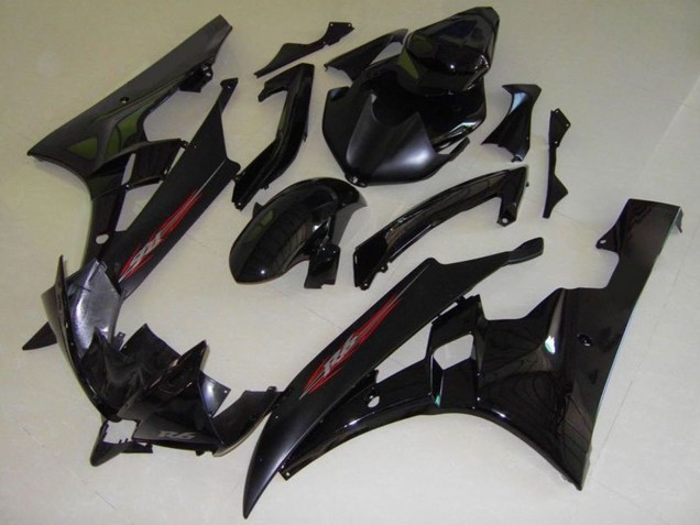 Preisgünstige Yamaha YZF R6 Motorrad Verkleidung 2006-2007 - Glanzendes Schwarz Matt Schwarz Rot OEM Stil