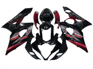 Preisgünstige Suzuki GSXR 1000 Motorrad Verkleidung 2005-2006 - Glanzendes Schwarz Rot Silber