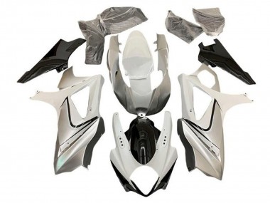 Preisgünstige Suzuki GSXR 1000 Motorrad Verkleidung 2005-2006 - Glanzendes Weiss Silber Schwarz