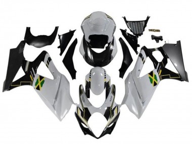 Preisgünstige Suzuki GSXR 1000 Motorrad Verkleidung 2005-2006 - Weiss Schwarz Gelb Jamaica