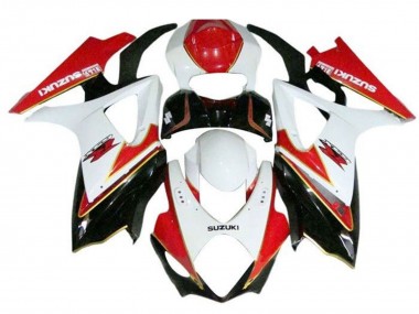 Preisgünstige Suzuki GSXR 1000 Motorrad Verkleidung 2005-2006 - Weiss Rot Schwarz Gold