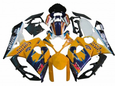Preisgünstige Suzuki GSXR 1000 Motorrad Verkleidung 2005-2006 - Weiss Gelb Blau Schwarz Corona