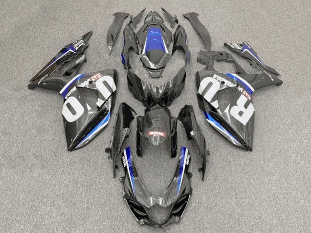 Preisgünstige Suzuki GSXR1000 Motorrad Verkleidung 2017-2024 - Kunst Carbonfaser Weiss Blau