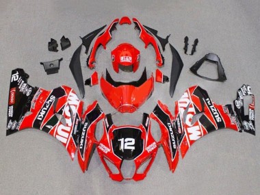 Preisgünstige Suzuki GSXR1000 Motorrad Verkleidung 2017-2024 - Rot Weiss Schwarz Motul 12
