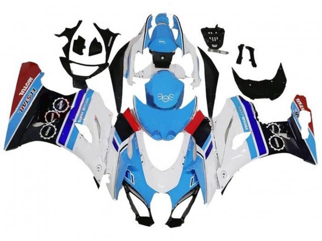 Preisgünstige Suzuki GSXR1000 Motorrad Verkleidung 2017-2024 - Weiss Blau Streifen Rot