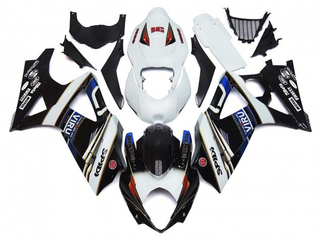 Preisgünstige Suzuki GSXR 1000 Motorrad Verkleidung 2007-2008 - Weiss Blau Schwarz Viru