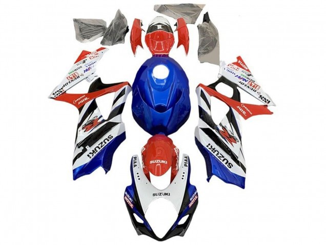 Preisgünstige Suzuki GSXR 1000 Motorrad Verkleidung 2007-2008 - Weiss Rot Blau Schwarz